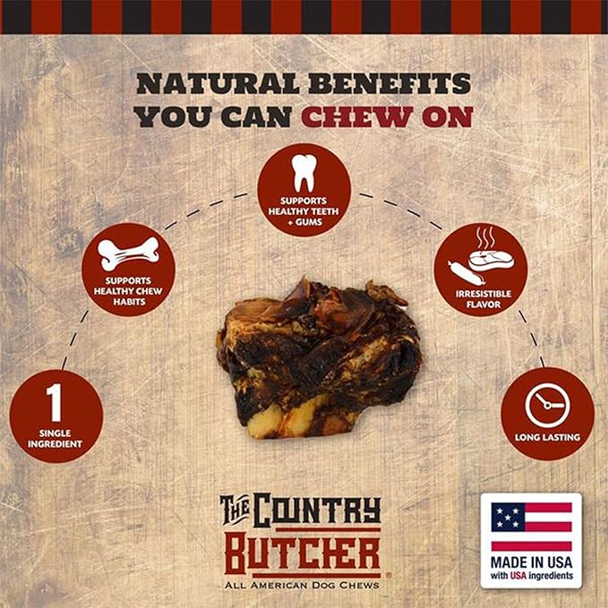 Beef Knuckle Dog Bones for Aggressive Chewers, Large and Medium Breed Dog Treat, Natural, Tough, Chew Toy, Made in The USA, 8 Count