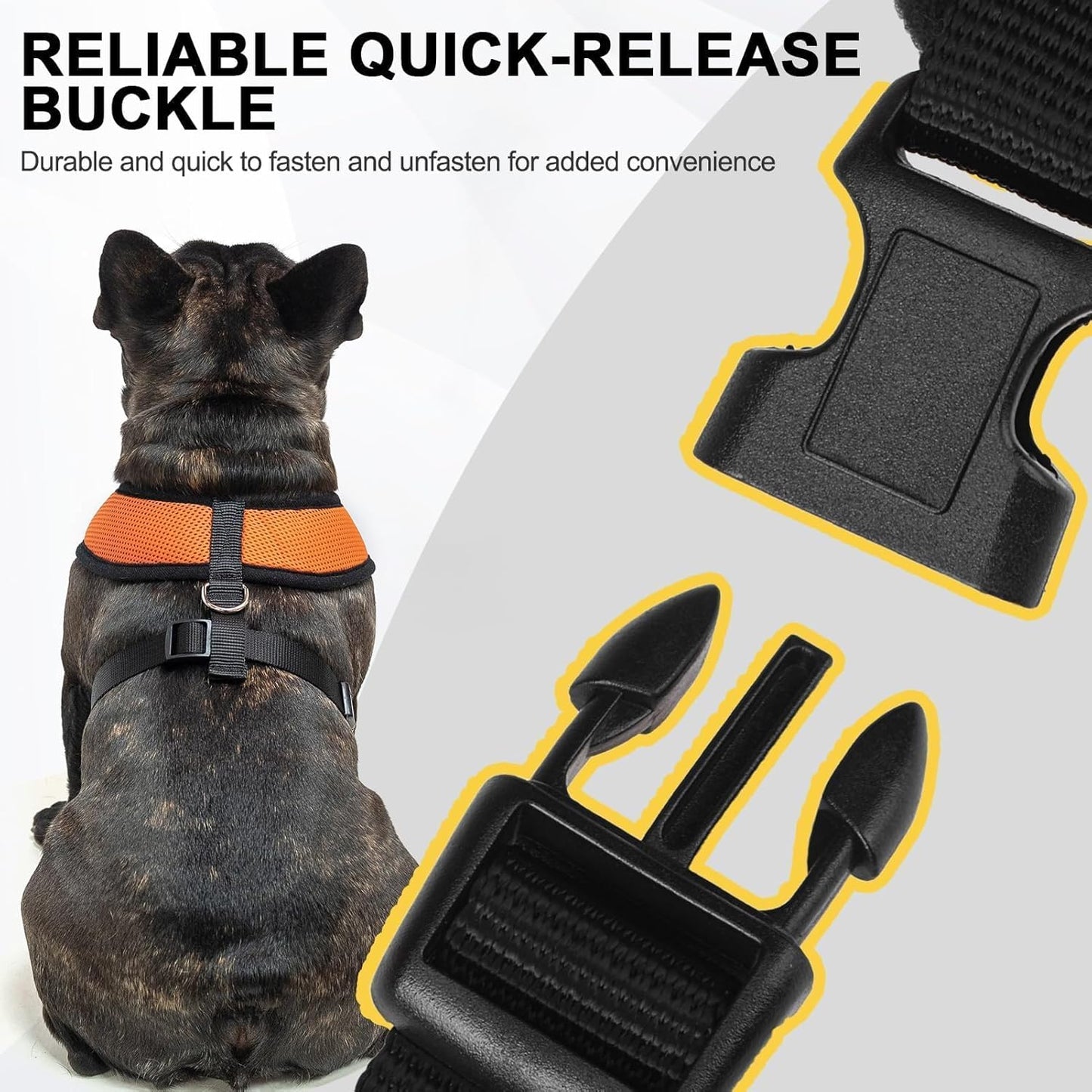 BINGPET No Pull Dog Harness,Soft Mesh Breathable All Weather Vest Harness,Safety Protection Design Durable Adjustable Step-in Easy Walk Dog Harness for Small Medium Large Dogs(Orange,XL)