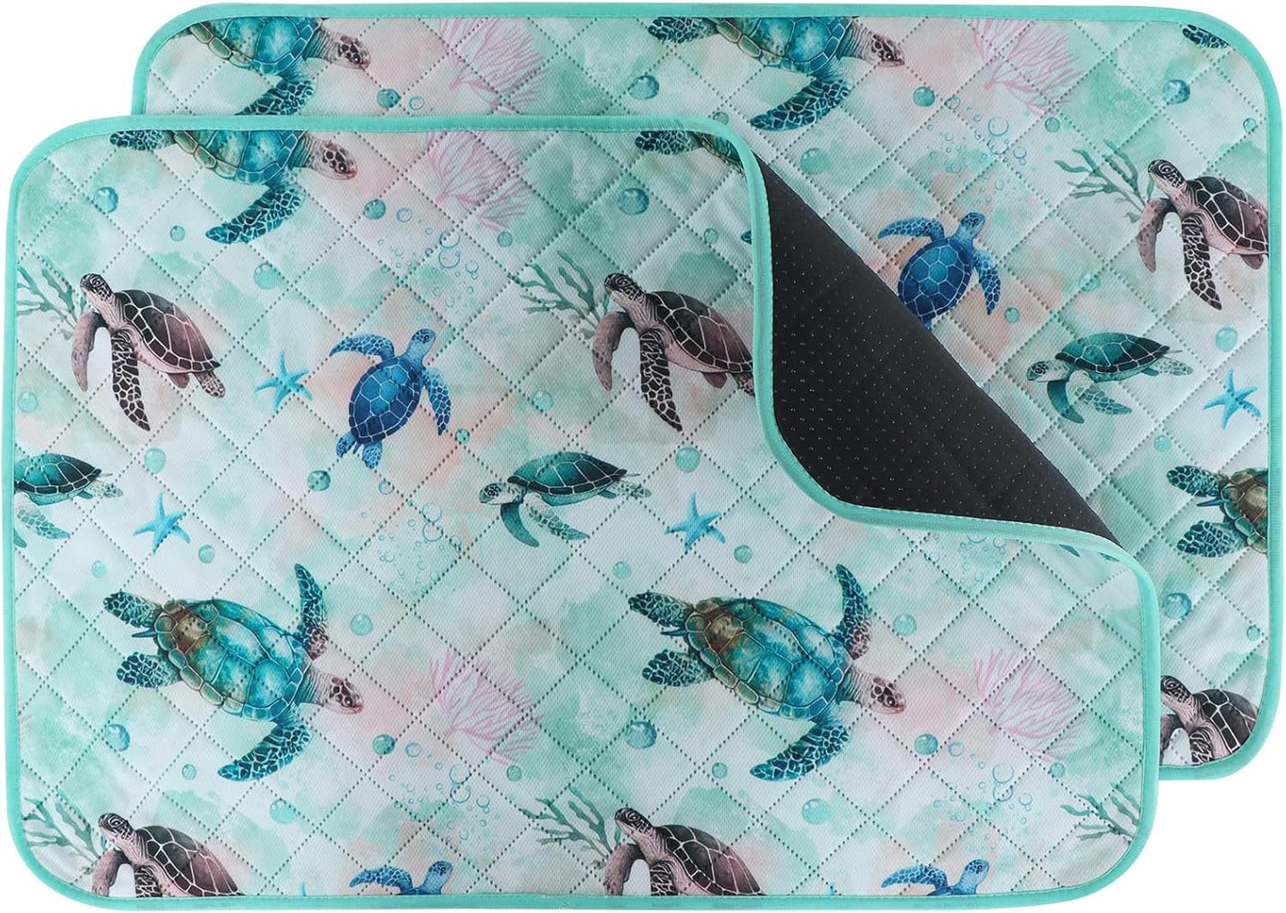 IEUUMLER Washable Pee Pads for Dogs, 2 Pack Reusable Waterproof Puppy Pads, Non-Slip Super Absorbent Dog Training Pad for Playpen Crate Bed EU012