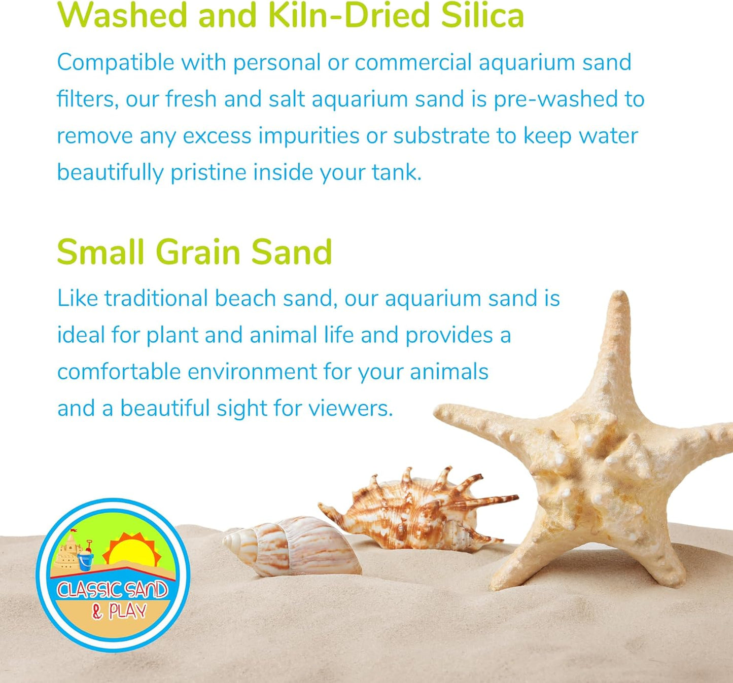 CLASSIC SAND & PLAY Natural Aquarium Sand for Freshwater and Saltwater Tanks, 20 lb. Bag, Improves Filter Life and Filtration Process, Pre-Washed Fine Sand, Purple