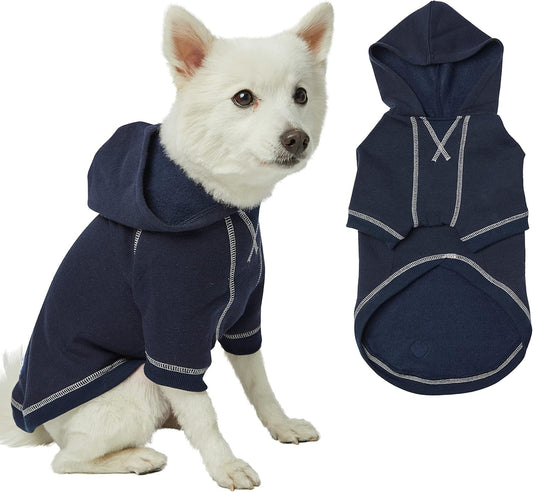 Blueberry Pet Essentials Soft & Comfy Midnight Blue Dog Hoodie Sweatshirt, Award-Winning Clothes for Medium Sized Dogs, Jersey for Small Dogs, 10" Back Length, Cozy Hoodie with Hood & Fleece