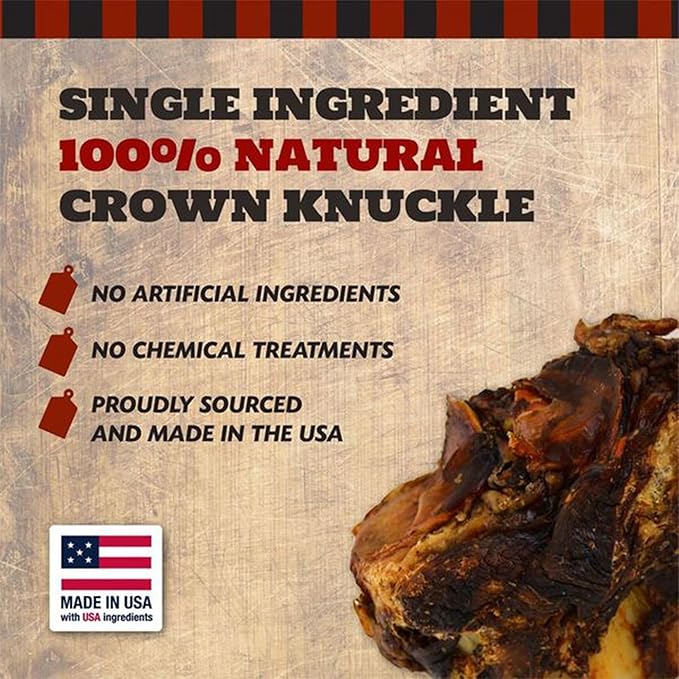 Beef Knuckle Dog Bones for Aggressive Chewers, Large and Medium Breed Dog Treat, Natural, Tough, Chew Toy, Made in The USA, 8 Count