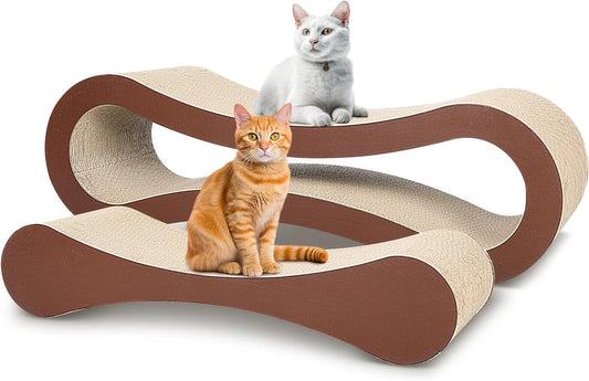 2 in 1 Cat Scratcher Cardboard, Cat Scratching Board Furniture Protector, Cat Scratching Post, Cat Beds for Indoor Cats, Infinity Shape, X-Large