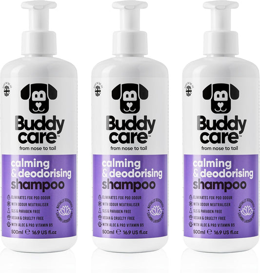 Calming & Deodorising Dog Shampoo by Buddycare | Lavender Scented | with Aloe Vera and Pro Vitamin B5 (50.72oz)