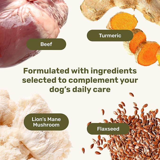 Badlands Ranch Super Daily Wellness Soft Chews for Dogs – Superfood Blend with Flaxseed, Turmeric & Lion’s Mane Mushroom – 60 Soft Chews