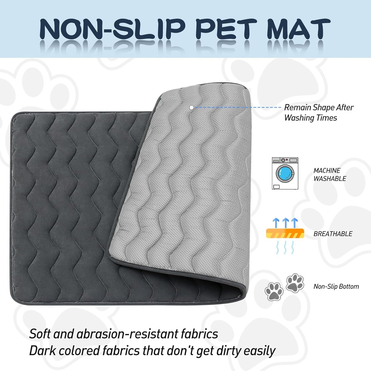 Bubble bear Dog Crate Mat - Upgraded Thick, Ultra Soft, Washable & Anti-Slip Kennel Pad for Small/Medium/Large Dogs, Dark-Hued to Hide Stains (42"x28")