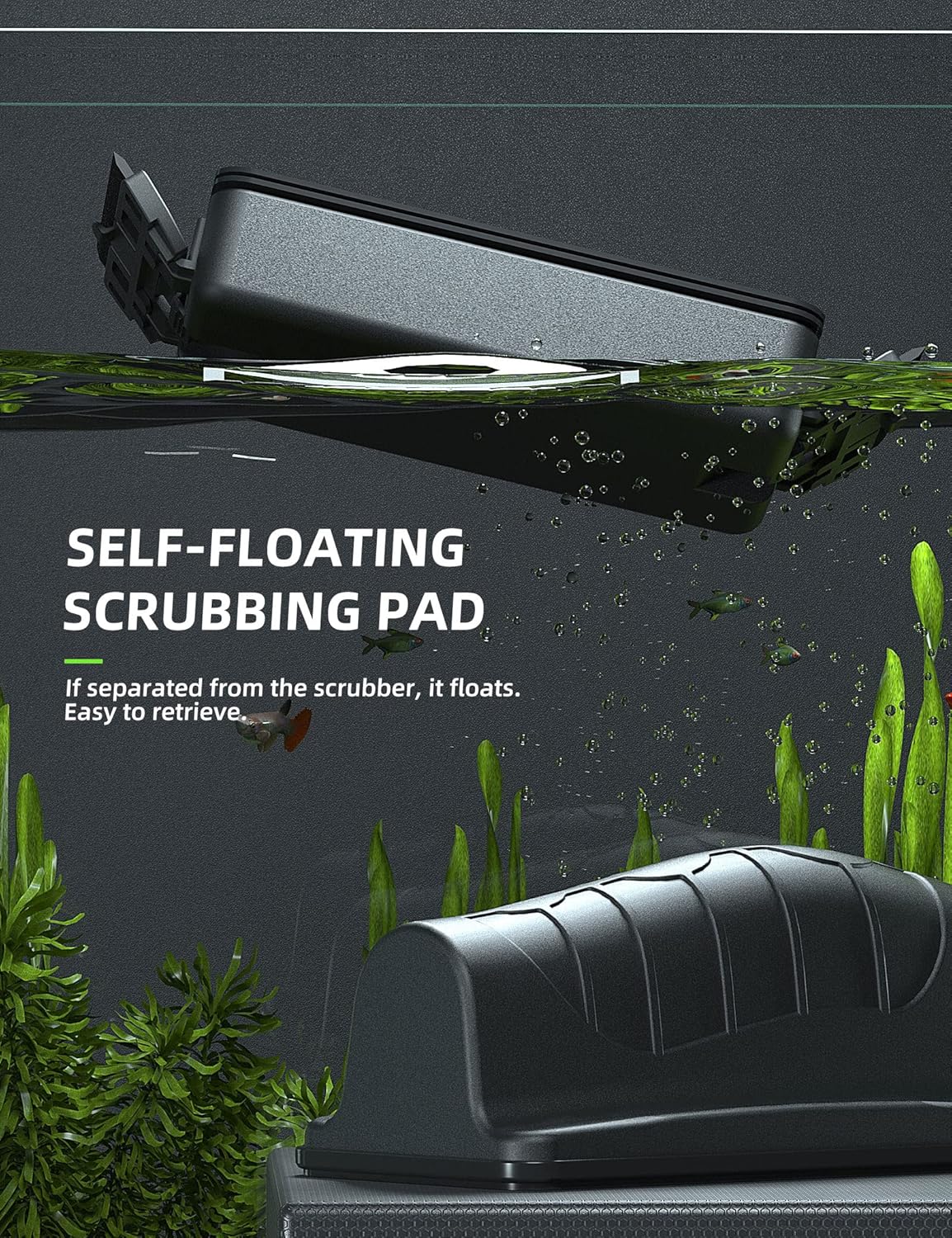 Jasonwell Magnetic Aquarium Fish Tank Cleaner Magnet Scraper for Glass Aquariums Cleaning Tools Scrubber Floating Brush (L)