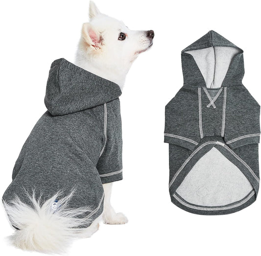Blueberry Pet Essentials Dog Hoodie – 12 inch, Cotton‑Blend Sweatshirt with Hood, Charcoal Grey, Machine‑Washable Small‑Dog Jersey