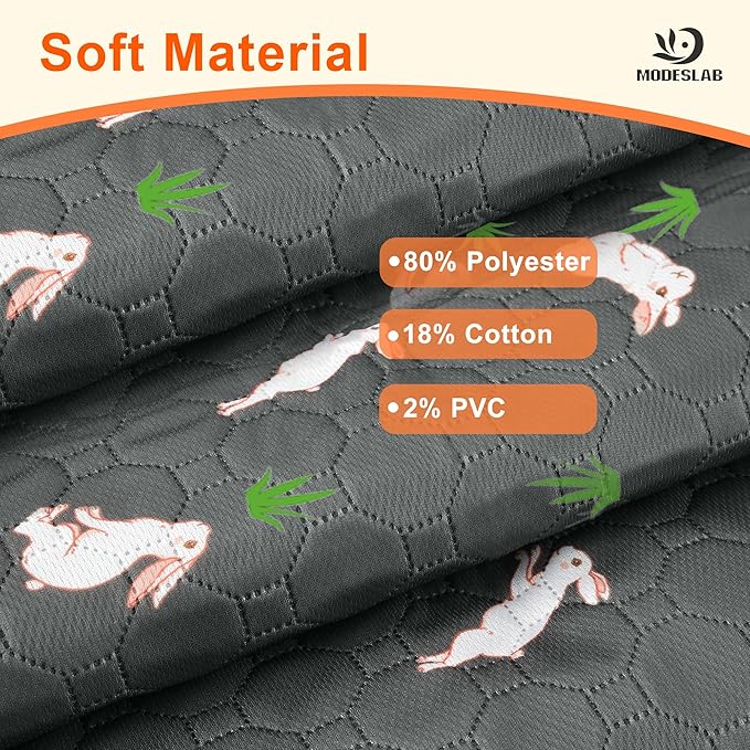 MODESLAB 2-Pack Washable Pee Pads for Dogs, 36in x 42in Puppy Traning Pads Leakproof Guinea Pig Cage Liner Rabbit Cage Absorbing Bedding Reusable Anti-Slip Rug Mat for Crate